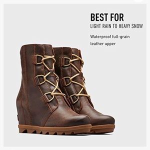 🌸 SOREL Joan of Arctic II Wedge Mid Lace-up Brown Boots size 8.5